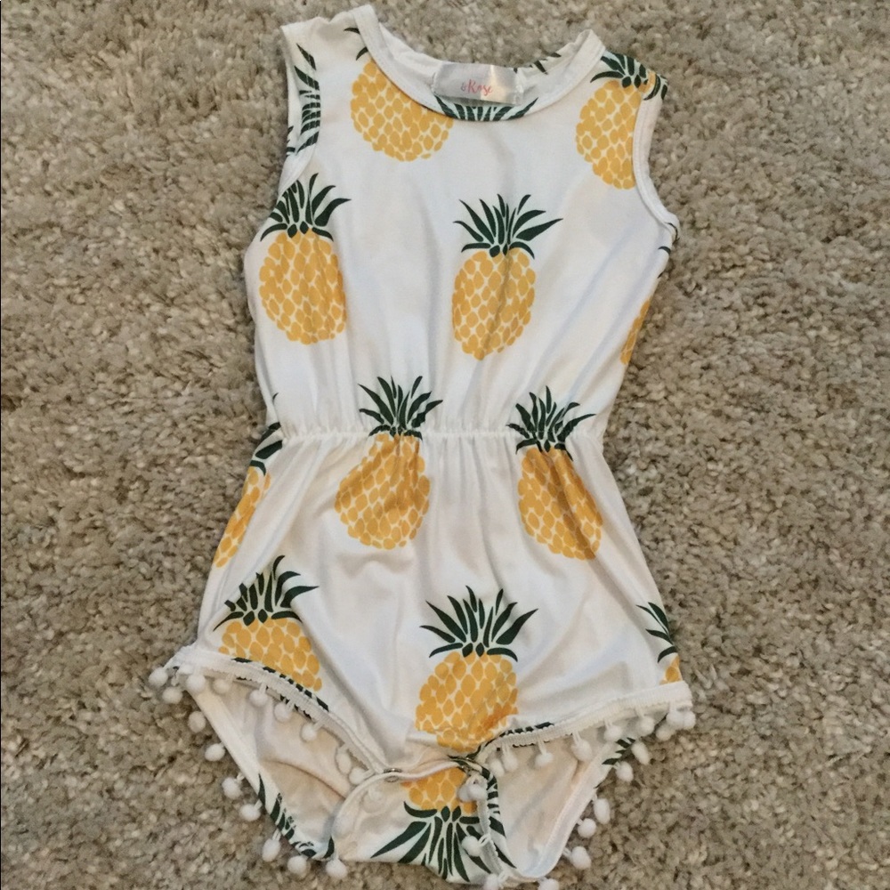 Pineapple Pom Pom Romper